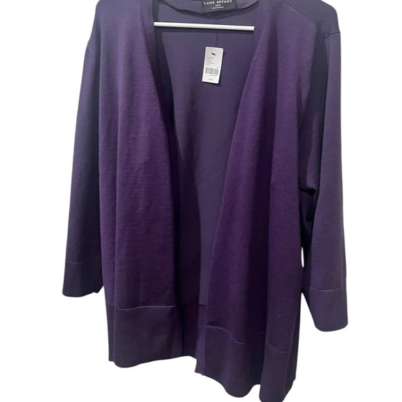 Lane Bryant Open Front Cardigan sweater purple Long Sleeve Size 18/20 NWT - Picture 2 of 5
